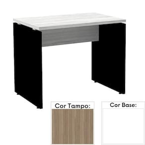 Mesa de Escritório Pé Painel PE25 em MDP 170 x 70 cm Cor Noce Naturalle e Base Branca