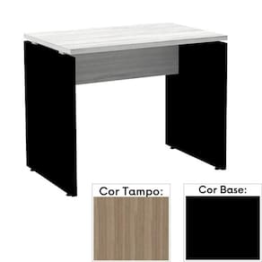 Mesa de Escritório Pé Painel PE25 em MDP 170 x 70 cm Cor Noce Naturalle e Base Preta