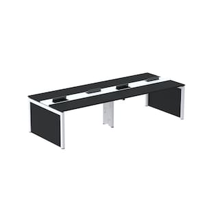 Mesa de Plataforma Dupla para 4 Pessoas Corporativa 120x140/4p Preto/Branco
