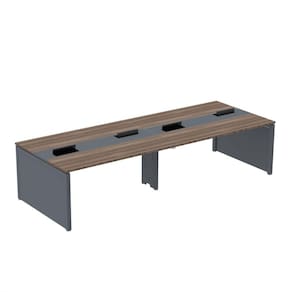 Mesa de Plataforma Dupla para 4 Pessoas Corporativa 160x140/4p Walnut/Grafito
