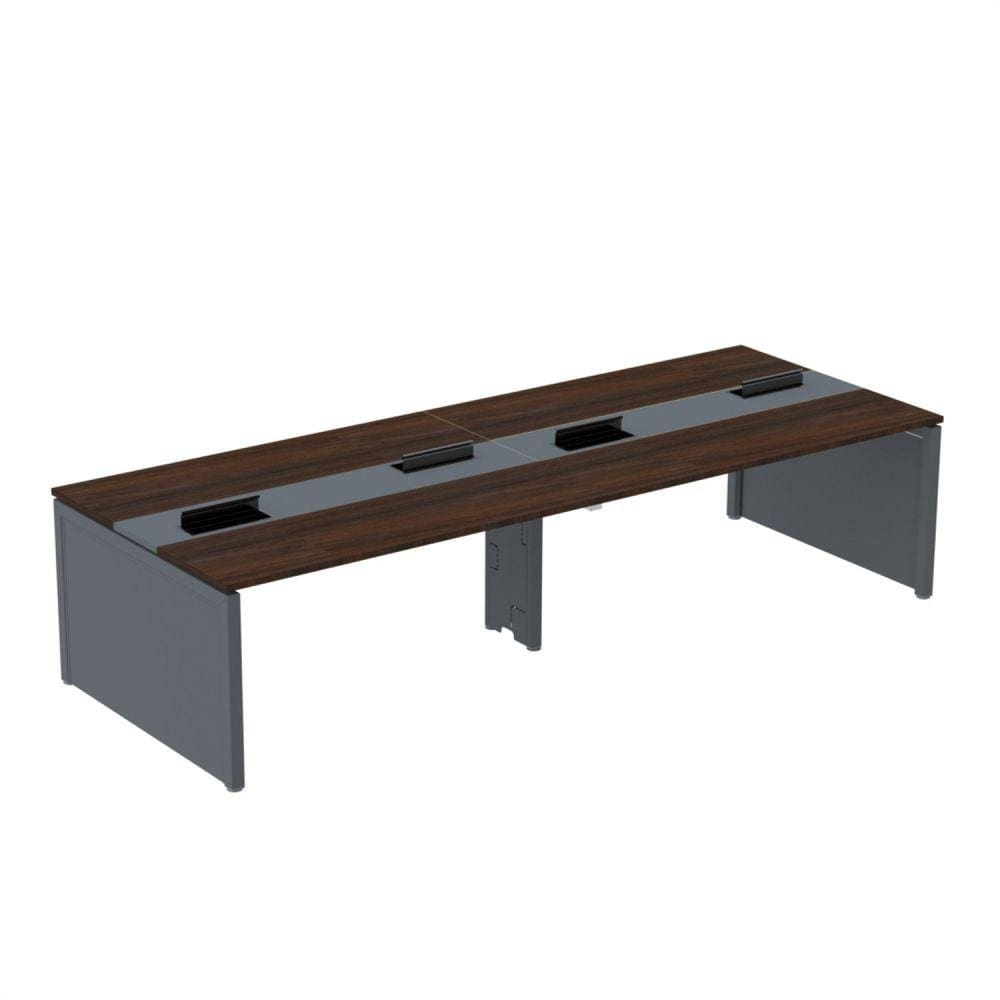 Mesa de Plataforma Dupla para 4 Pessoas Corporativa 160x140/4p Branco/Grafito