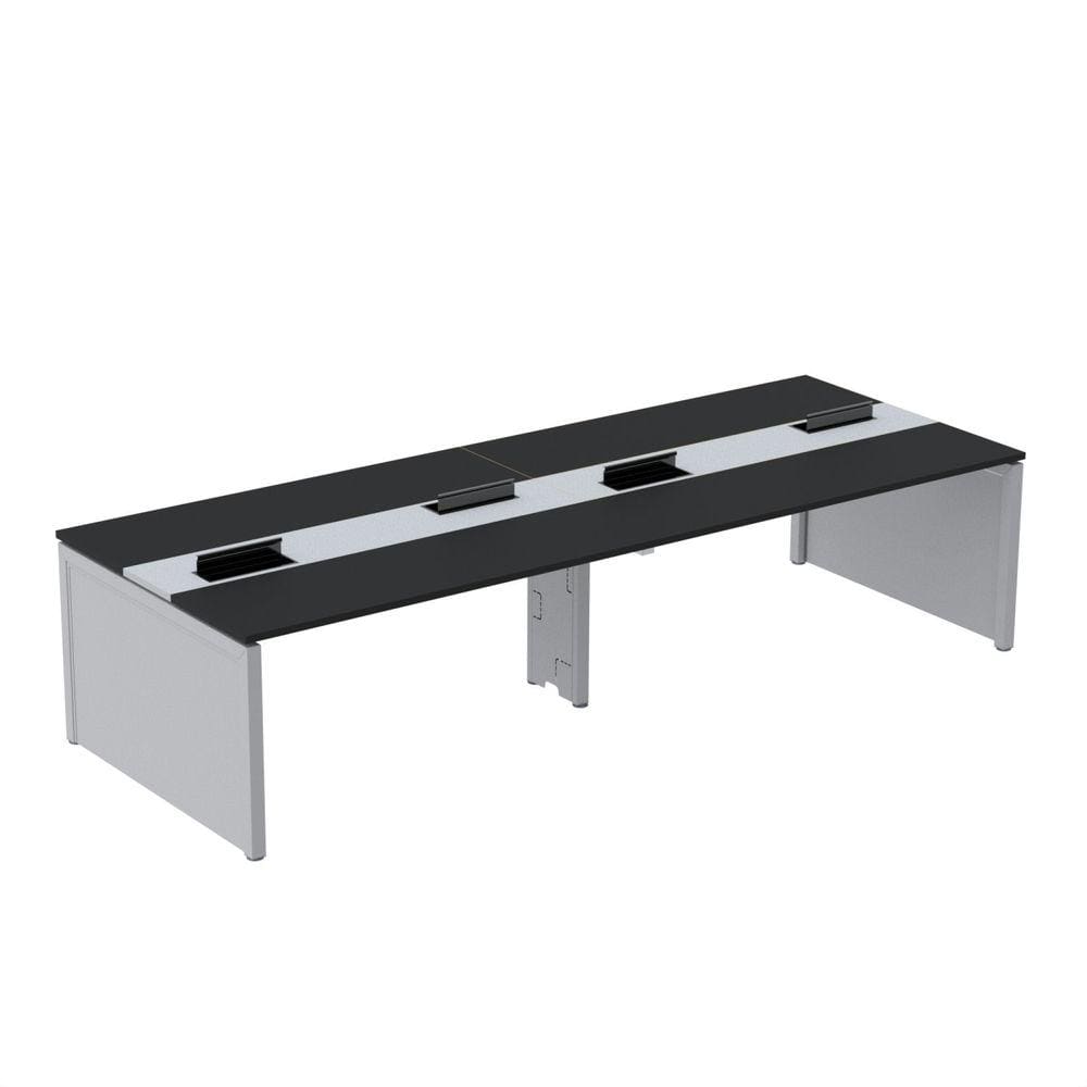 Mesa de Plataforma Dupla para 4 Pessoas Corporativa 120x140/4p Preto/Cinza