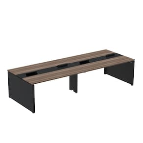 Mesa de Plataforma Dupla para 4 Pessoas Corporativa 130x140/4p Walnut/Preto