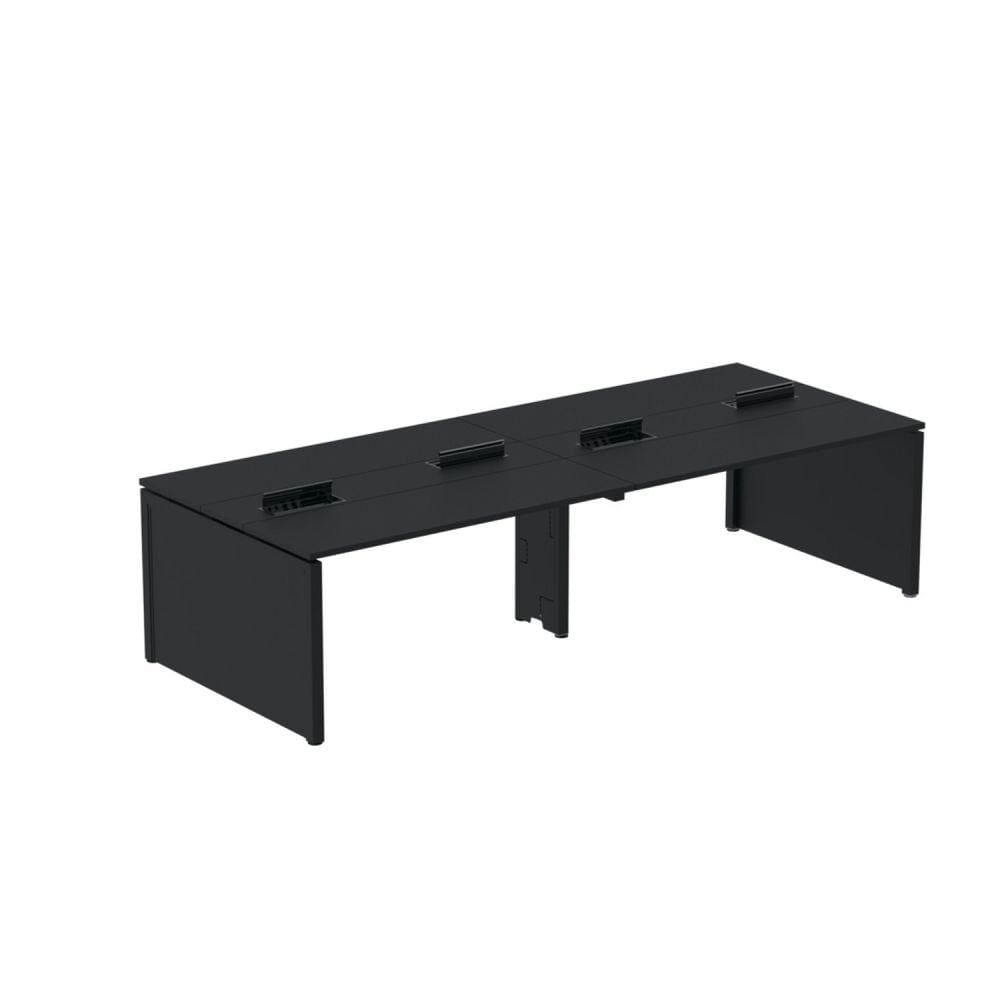 Mesa de Plataforma Dupla para 4 Pessoas Corporativa 130x140/4p Preto