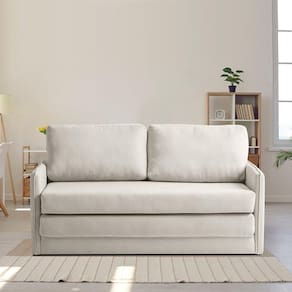 Sofa Cama 2 Lugares 153x68x86cm Charlie BEGE/VELUDO