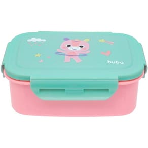 Lancheira Bento Box Pote Inox Infantil Com Divisória Buba