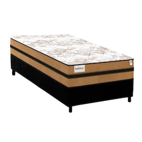 Cama Box Solteiro: Colchão Molas Ensacadas Plumatex MasterPocket Smart Milano + Base CRC Suede Black(88x188)