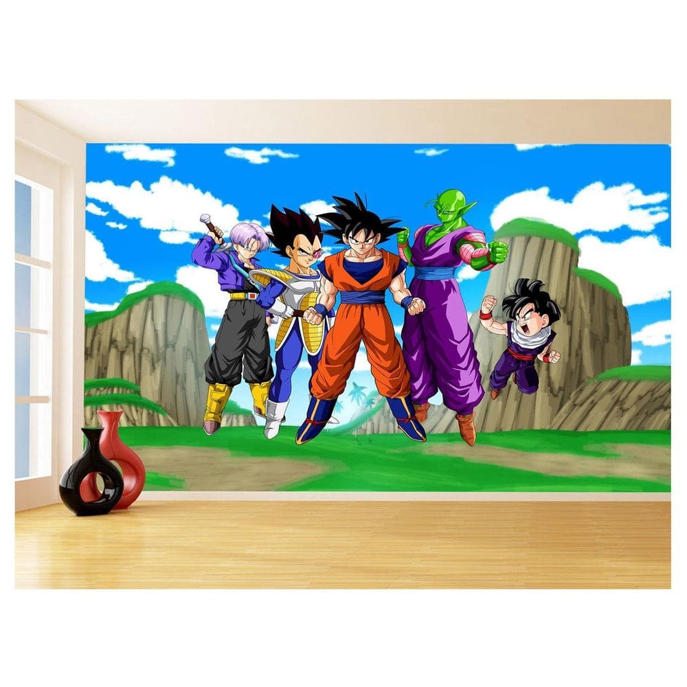 Papel De Parede Dragon Ball Goku Vegeta Anime 3,5M Dbz491