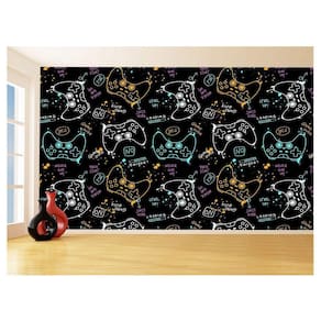Papel De Parede 3D Infantil Controle Game Jogo 3,5M Azs284
