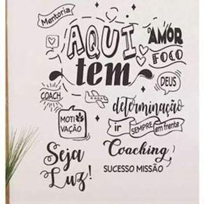 Adesivo De Parede Frase Aqui Tem Amor