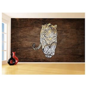 Papel De Parede 3D Animais Pop Art Tigre Felino 3,5M Pxa145