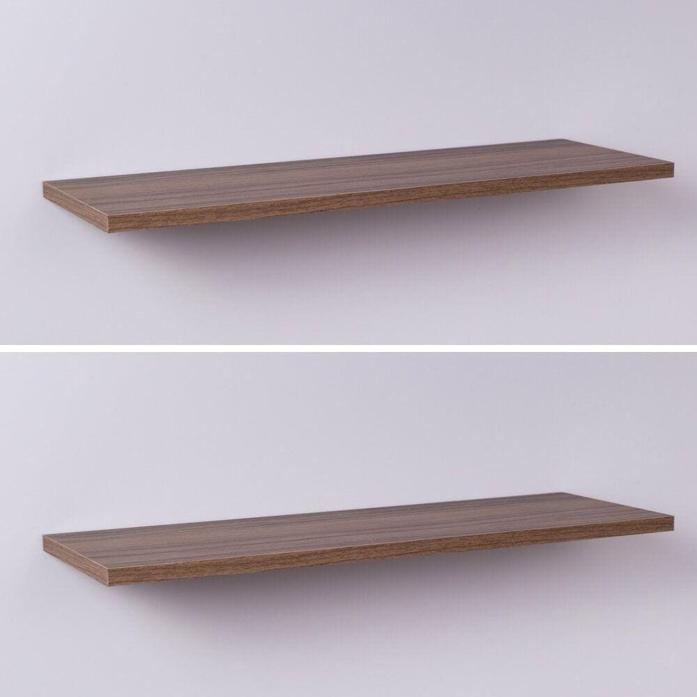 Kit Com 2 Prateleiras 40 X 20cm Suporte Invisivel - Cor Madeira Escura