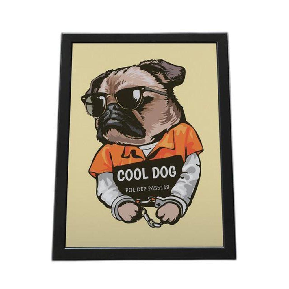 Quadro Com Moldura Cool Dog