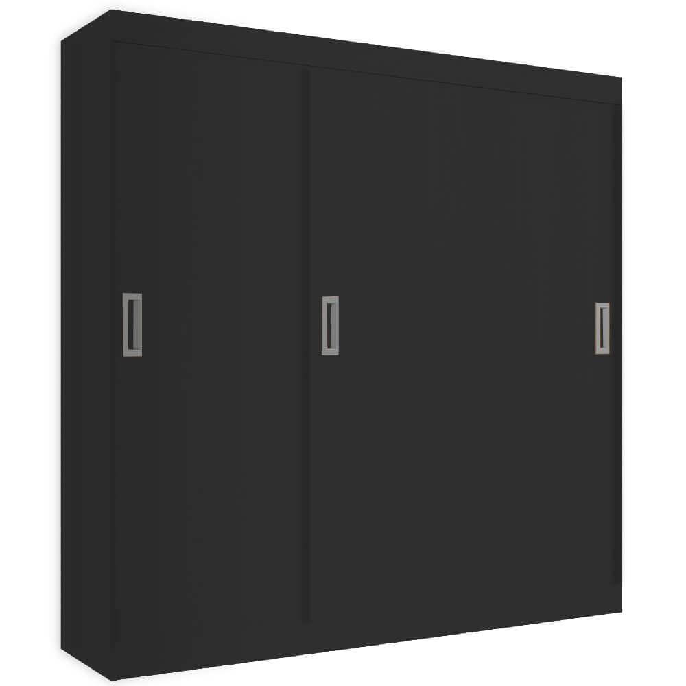 Guarda Roupa Lisboa Casal 3 Portas 2 Gavetas Evidencia Cor Preto