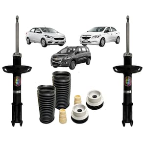 Par Amortecedor Dianteiro Kayaba + Kit Batente Chevrolet Prisma 2013 A 2019