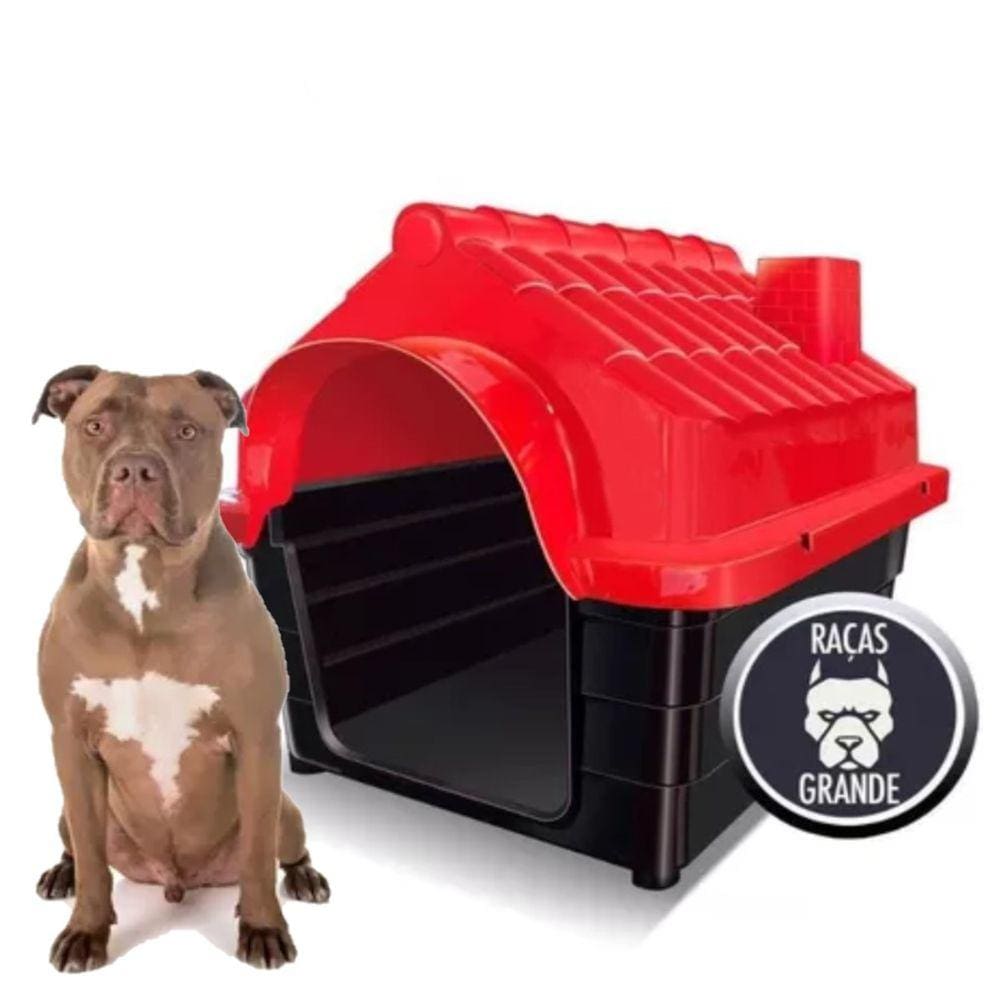 Casa Casinha Cachorro Gato Pet N6 Plástico Premio Vermelho