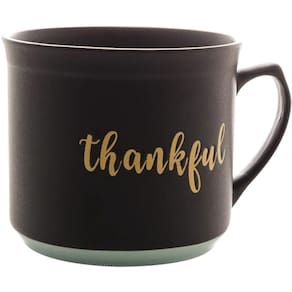 Caneca de Cerâmica Thankful Preto Matt/Azul 660ml Bon Gourme