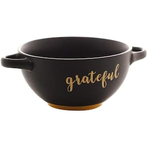 Consume de Cerâmica Bowl Grateful Preto Matt/Amarelo 12cm x
