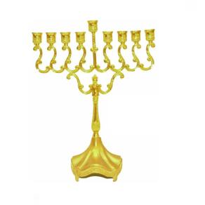 Candelabro 9 Velas Menorá Hanukkah Chanukiá - Israel Dourado
