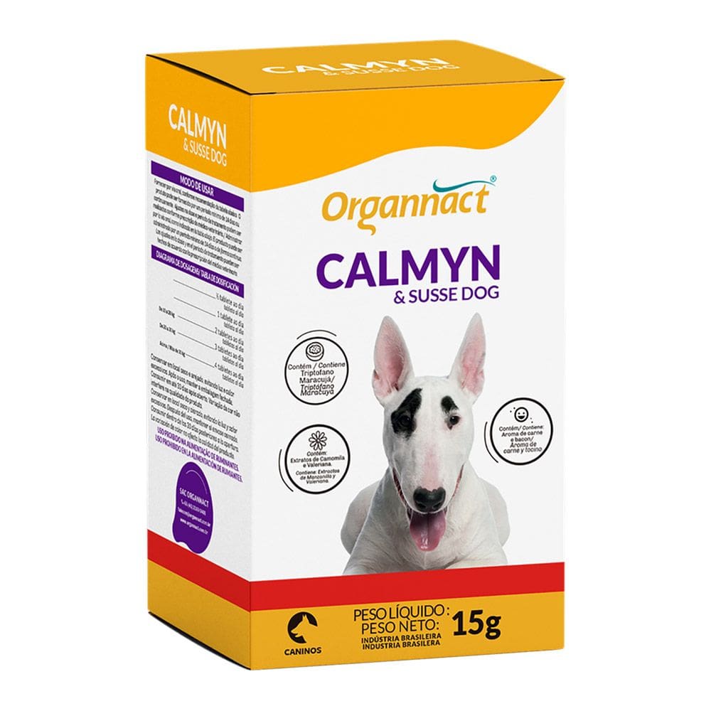 Suplemento Calmyn Susse Dog para Cães Organnac Tabletes 15g