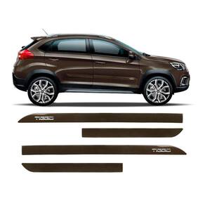 Friso Escrita Cromada Chery Tiggo 2 Marrom Metálico
