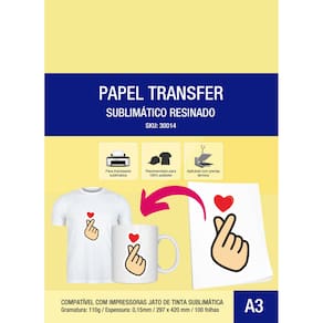 Papel Transfer Sublimático Resinado Fundo Azul A3 - 100 F