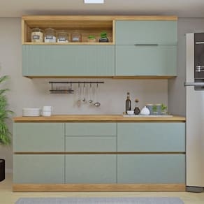 Cozinha Millena 4 Peças 100% Mdf Yescasa Marrom/Verde