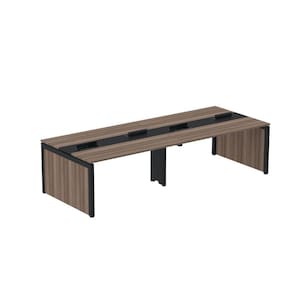 Mesa de Plataforma Dupla para 4 Pessoas Corporativa 120x140/4p Walnut/Preto