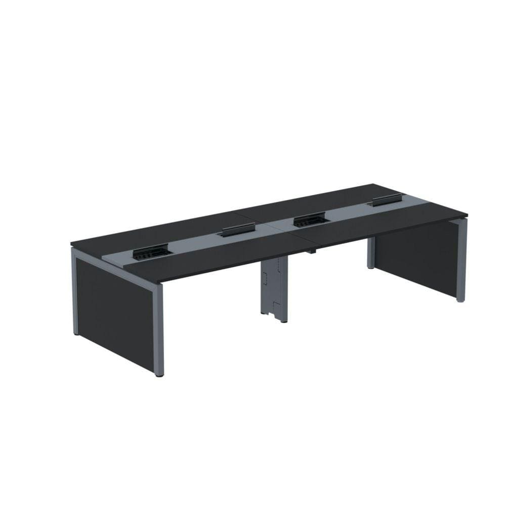 Mesa de Plataforma Dupla para 4 Pessoas Corporativa 150x140/4p Preto/Grafito