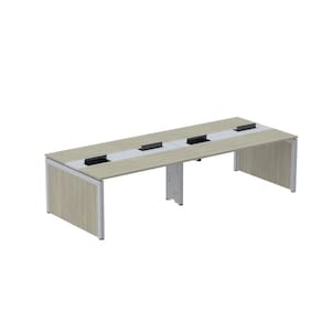 Mesa de Plataforma Dupla para 4 Pessoas Corporativa 120x140/4p Nogueira Casablanca/Cinza