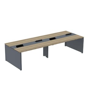 Mesa de Plataforma Dupla para 4 Pessoas Corporativa 120x140/4p Noce Naturalle/Grafito
