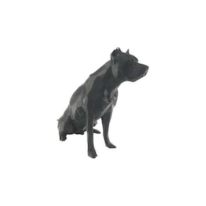 Pitbull Low Poly Geométrico Decoração 3D 14Cm