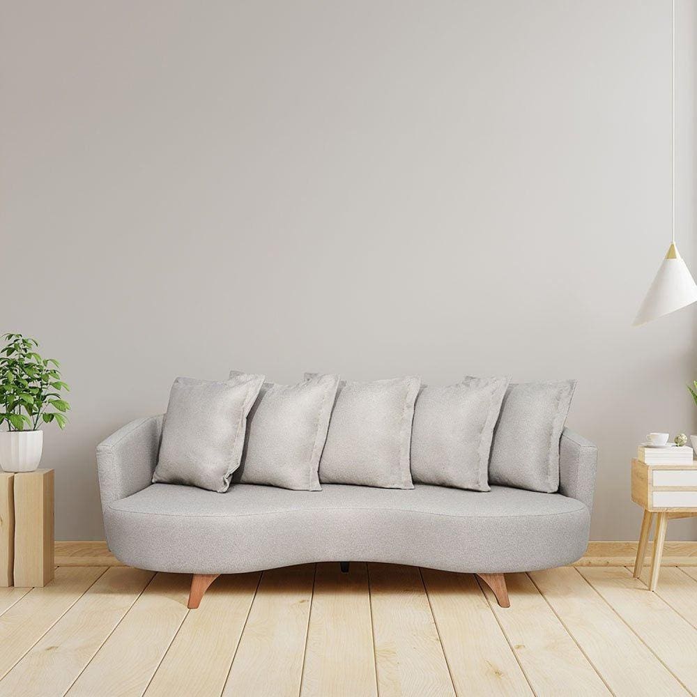 Sofá 2 Lugares 220cm Capri Bege /Pé Imbuia