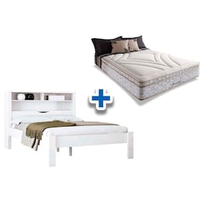 Colchão Casal American Herval + Cama Invicta Branco