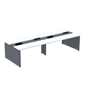 Mesa de Plataforma Dupla para 4 Pessoas Corporativa 130x140/4p Branco/Grafito