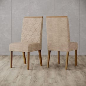 Kit com 02 Cadeiras de Jantar Nina Marrom/Creme