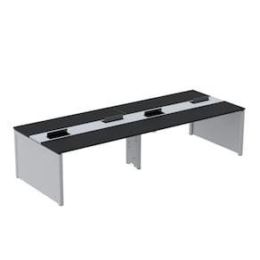Mesa de Plataforma Dupla para 4 Pessoas Corporativa 160x140/4p Preto/Cinza