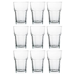 Jogo Copos Vidro Transparente Chicago 9 Peças 350Ml Lehaví
