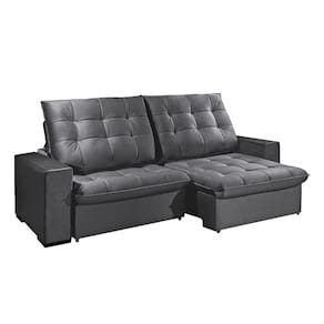 Sofá 3 Lugares Brasil 220 Cm Konfort King Cinza