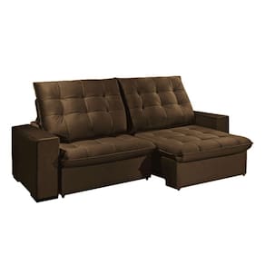 Sofá 4 Lugares Brasil 252 Cm Konfort King Marrom