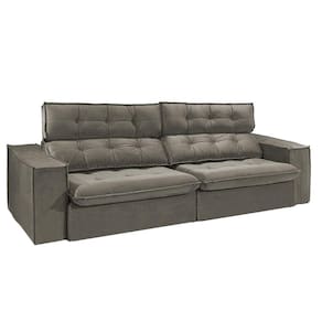 Sofá 3 Lugares Safira 220 Cm Konfort King Capuccino