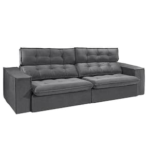 Sofá 4 Lugares Safira 252 Cm Konfort King Cinza