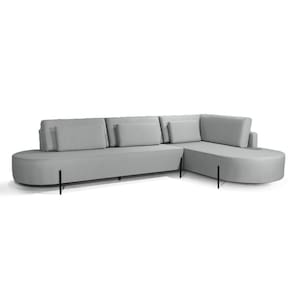 Sofá 4 Lugares Australia 293 Cm X 208 Cm Konfort King Cinza Claro