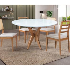 Mesas De Jantar Pandora Cor Branco Diâmetro 90cm