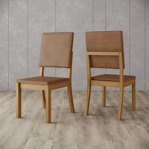 Kit 2 Cadeiras Estofadas para Mesa de Jantar Milla Plus Marrom/Caramelo