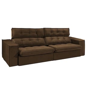 Sofá 4 Lugares Safira 252 Cm Konfort King Marrom