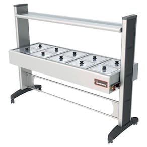 Buffet Aquecido Gastromaq Super Luxo Inox 10 Cubas Tampa Vidro Cobertura Inox 220V BTE 10 SL AI PT VI