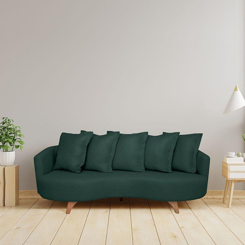 Sofá 2 Lugares 220cm Capri Verde/Pé Imbuia