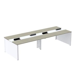 Mesa de Plataforma Dupla para 4 Pessoas Corporativa 150x140/4p Nogueira casblanca/Branco