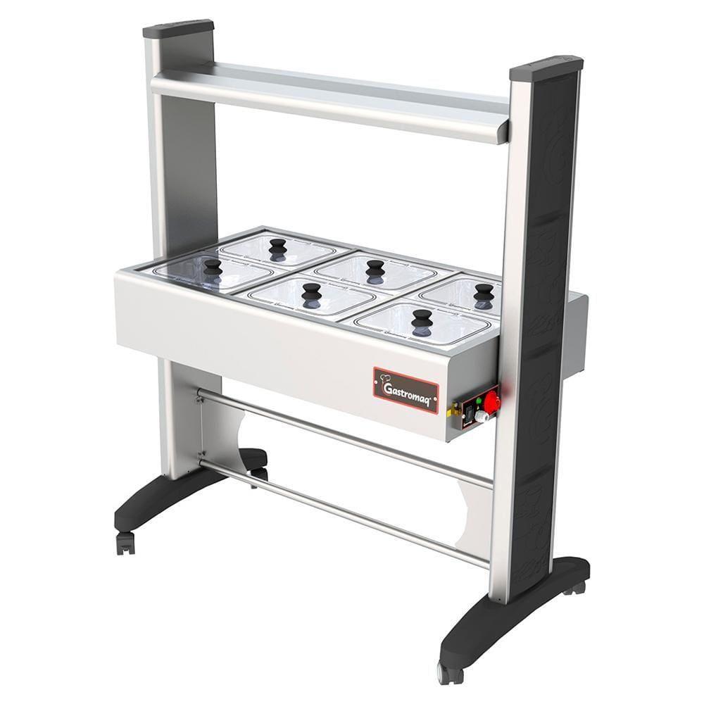 Buffet Frio Gelo X Gastromaq Super Luxo Inox 6 Cubas Tampa Vidro Cobertura Inox BTX 06 SL AI PT VI